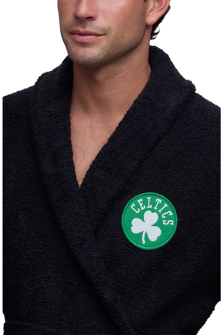 Boston Celtics Robe, Alternate, color, BLACK MULTI