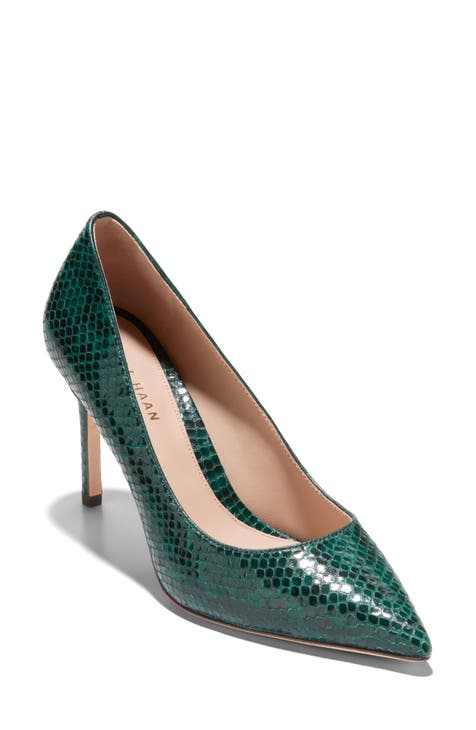 Dark green pumps shoes online