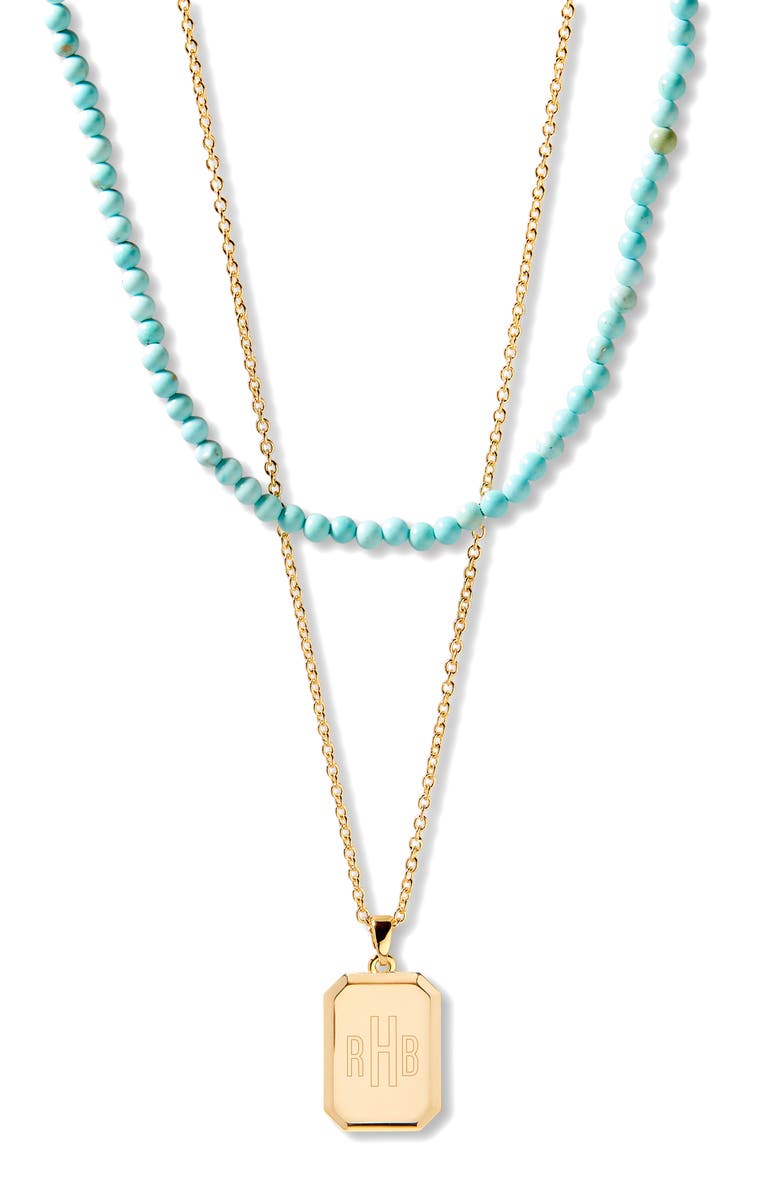 Brook and York Willow Turquoise Layering Set of 2 Necklaces, Main, color, 
