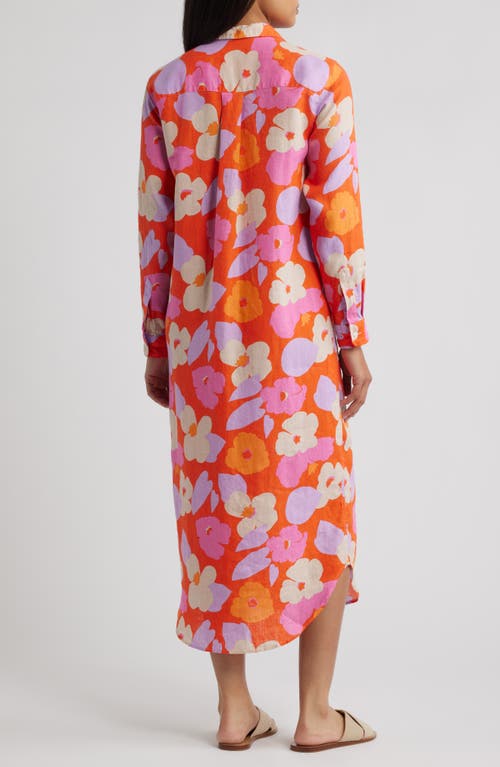 Frank & Eileen Rory Maxi Shirtdress In Orange