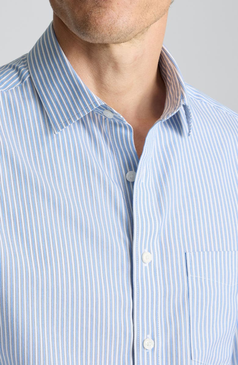 UNTUCKit Stripe Wrinkle Free Cotton Button-Up Shirt, Alternate, color, Blue