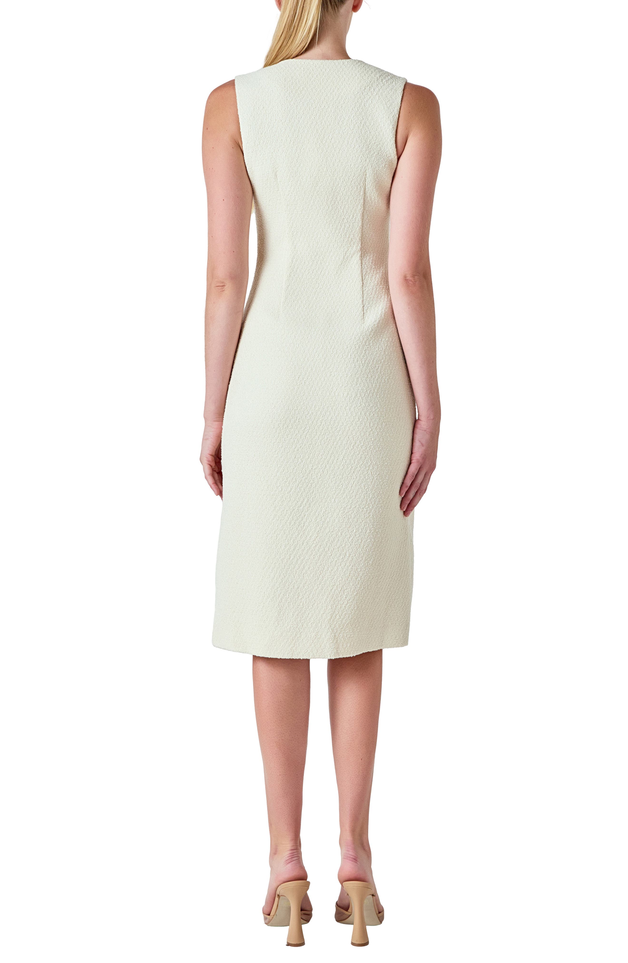 Sleeveless Tweed Midi Dress - image 2