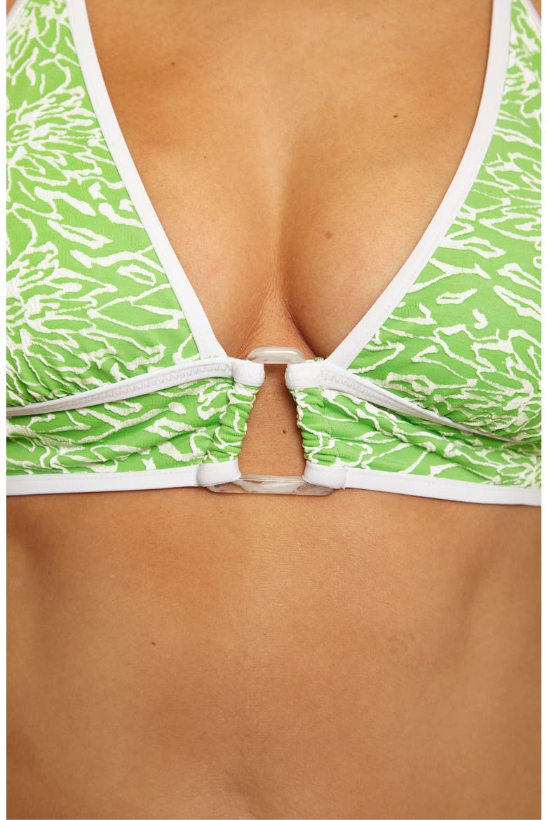 Water Lily Halter Bikini Top, Alternate, color, GREEN APPLE