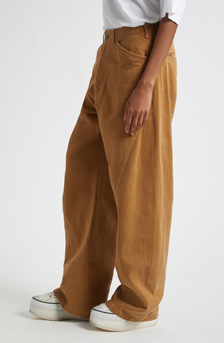 R13 Curved Seam Wide Leg Pants, Alternate, color, Light Brown