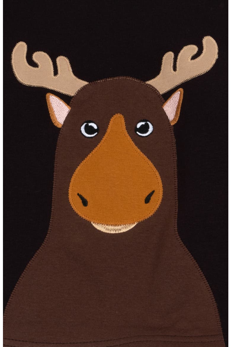 Kids Cotton Two-Piece Printed Holiday Pajamas, Alternate, color, Full Moose