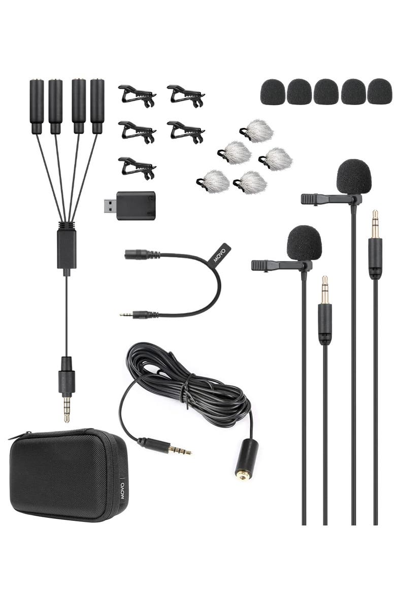 VersaLav-V2 Lavalier Microphone Set for Smartphones, Computer, DSLR or Mirrorless Camera, Main, color, Black