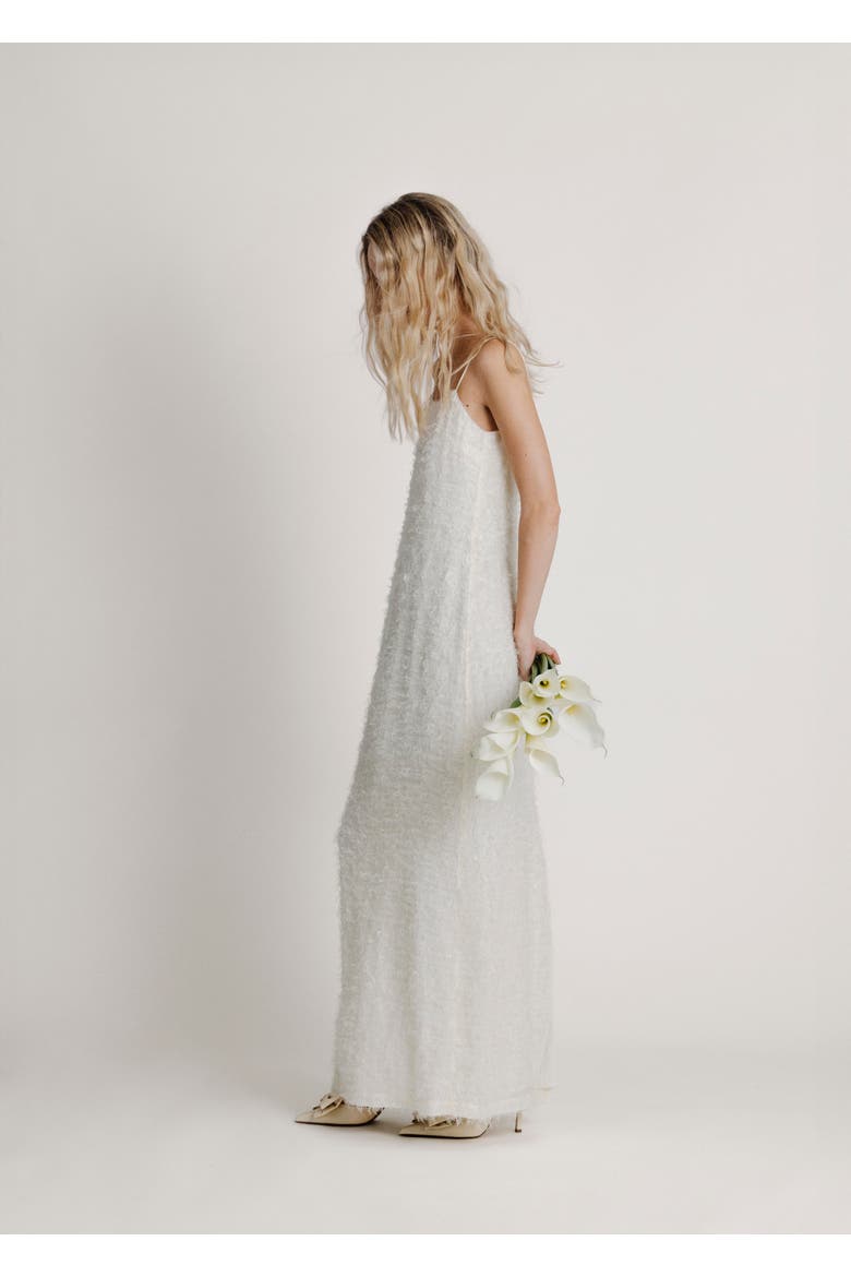 Spaghetti Strap Bridal Dress, Alternate, color, Off White