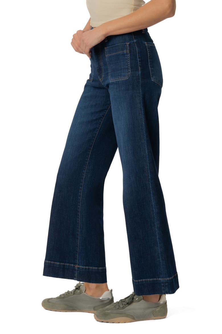 Meg Patch Pocket High Waist Ankle Wide Leg Jeans, Alternate, color, LUMINATE