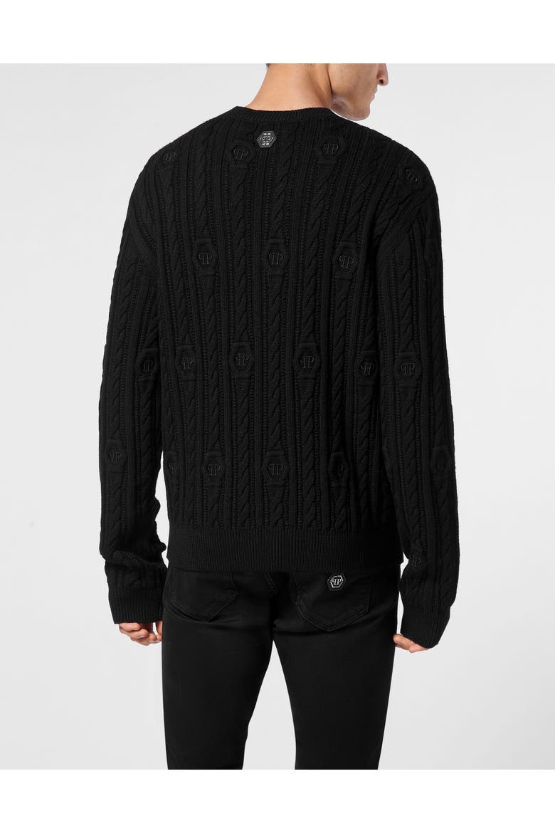 Pullover Round Neck Men, Alternate, color, black