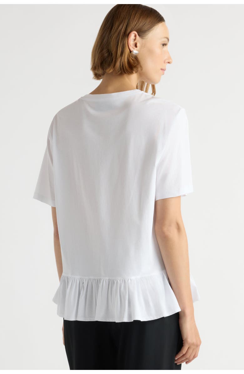 Modern Citizen Leonie Organic Cotton Ruffled Tunic Tee, Alternate, color, White