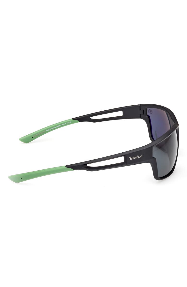 Timberland 65mm Polarized Rectangular Wrap Sunglasses, Alternate, color,