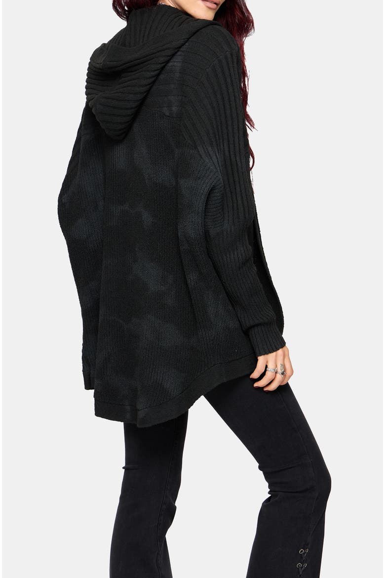 Morpho Cocoon Hooded Cardigan, Alternate, color, Black