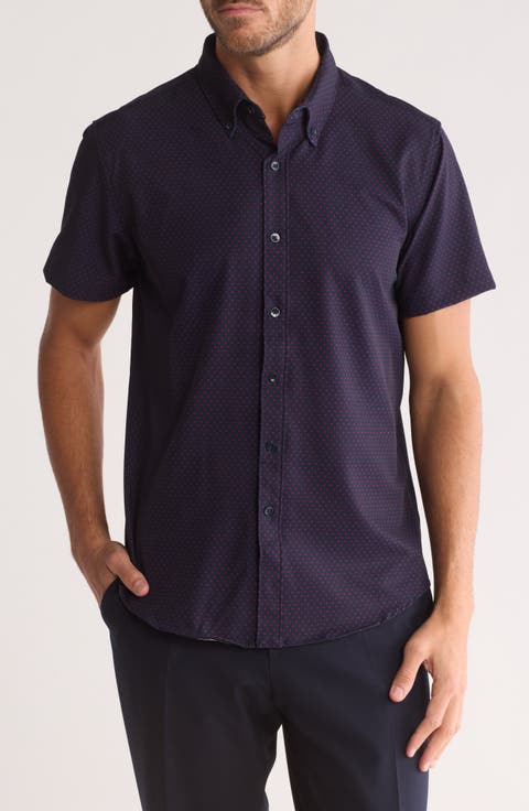 Red Circle Tech Button-Up Shirt