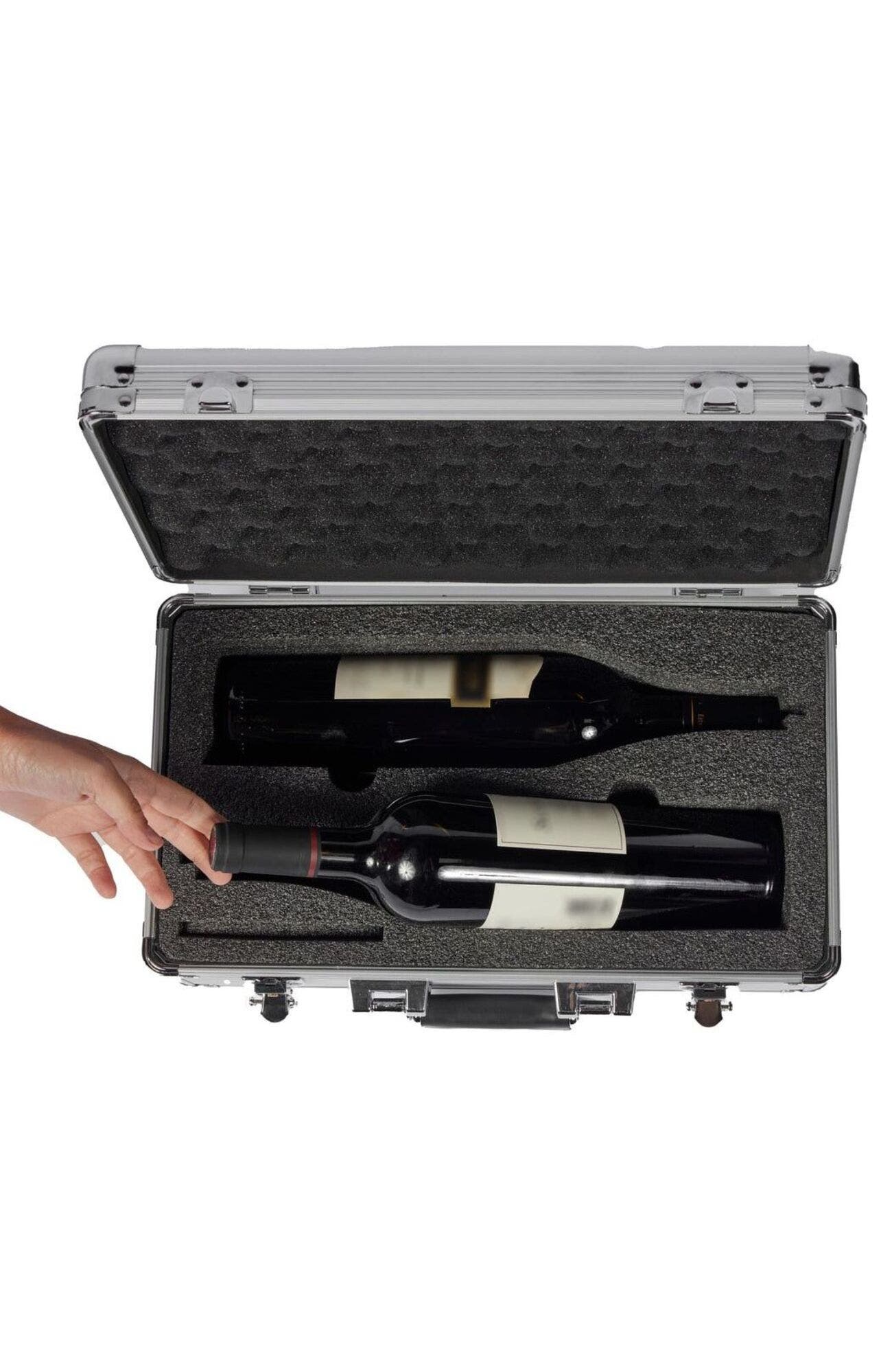 VinGardeValise VinBottle 2-Bottle Case - Silver, Main, color, 