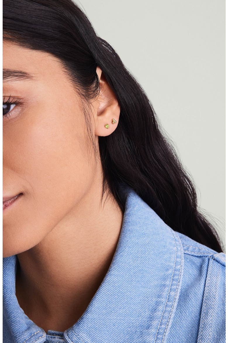 Gemstone Studs, Alternate, color, Peridot