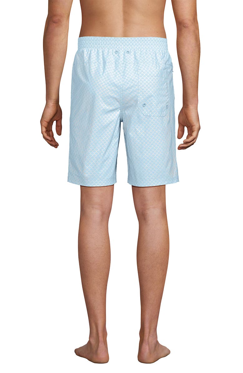 Lands' End 9" Volley Hydroliner Swim Trunks, Alternate, color, Light Blue Scales