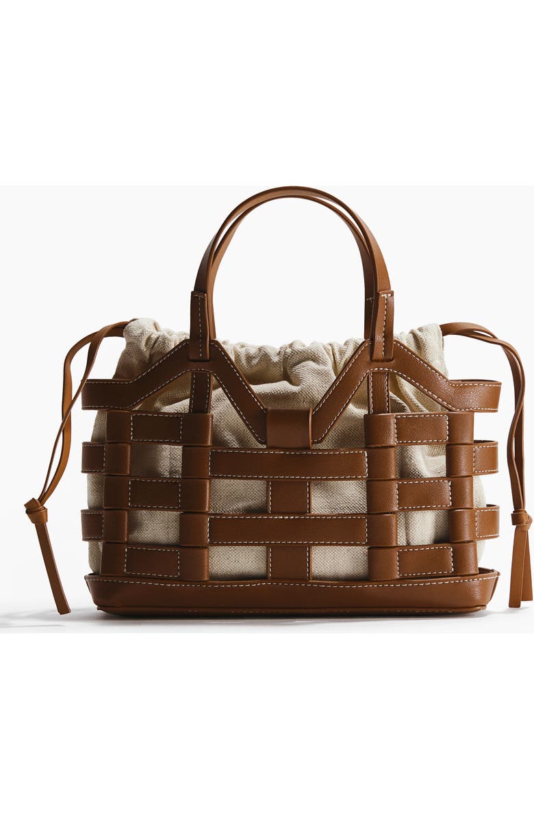 H&M Drawstring-detail Tote Bag, Main, color, Light Brown/Beige