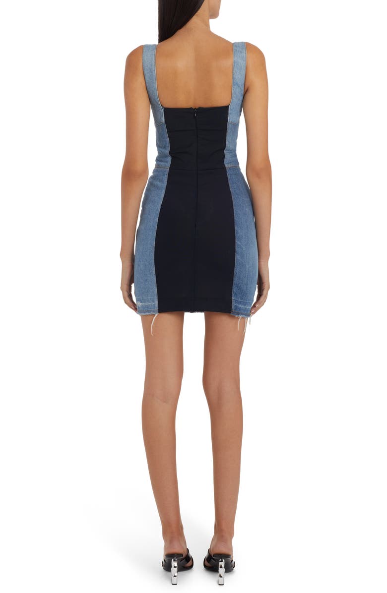 Dolce&Gabbana Patchwork Denim Bustier Minidress, Alternate, color, 