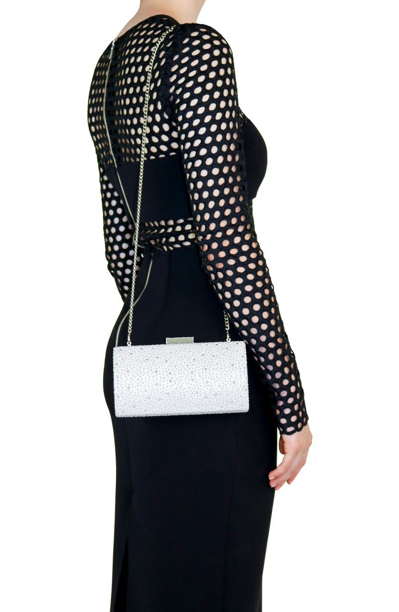 Olga Berg Joelle Glitter Hotfix Clutch, Alternate, color,