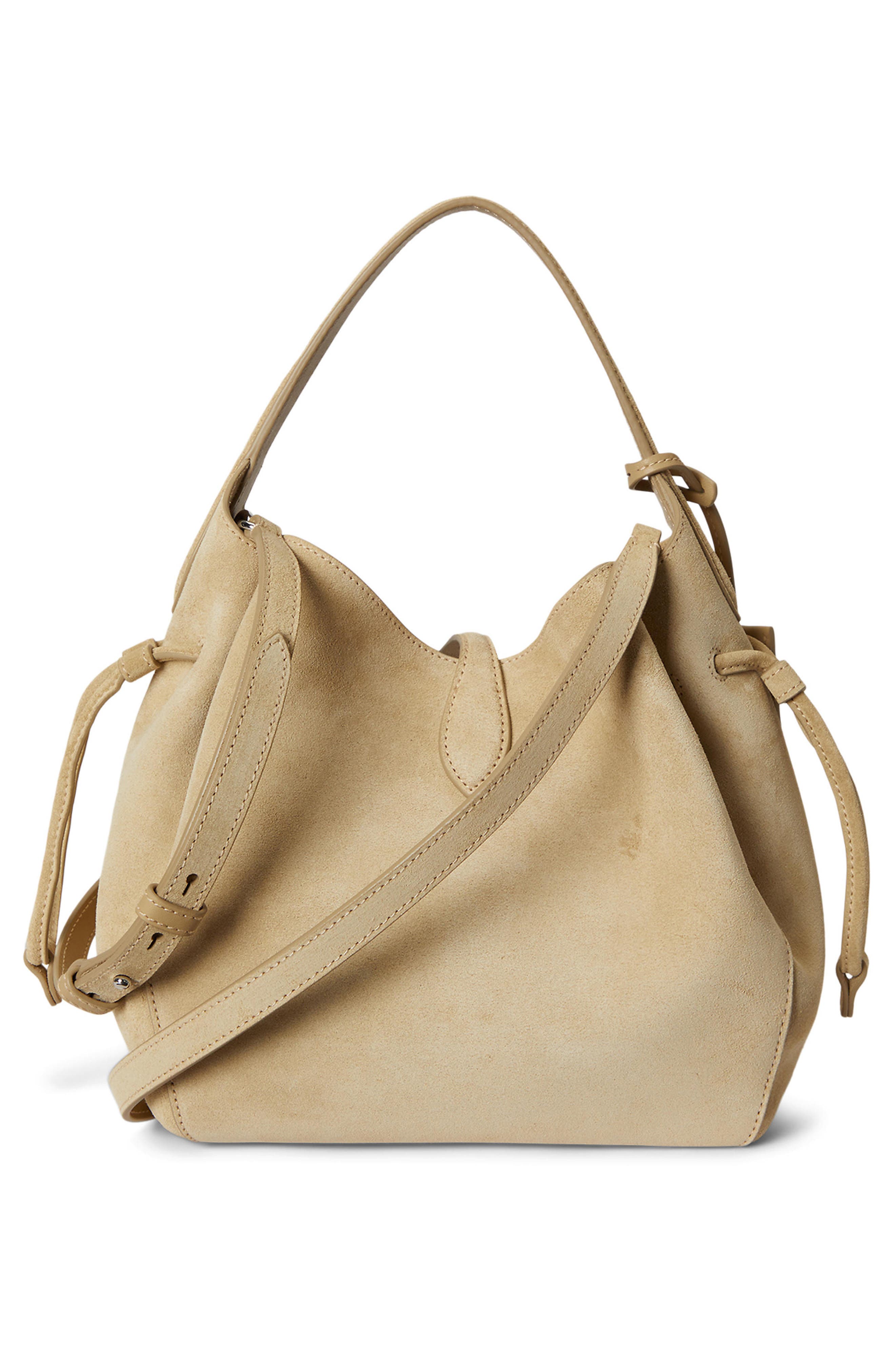 Polo Ralph Lauren Small Play Suede Crossbody Bag, Alternate, color, Cashew