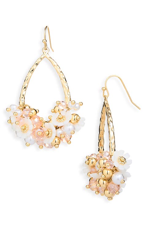 Flower Cluster Drop Earrings