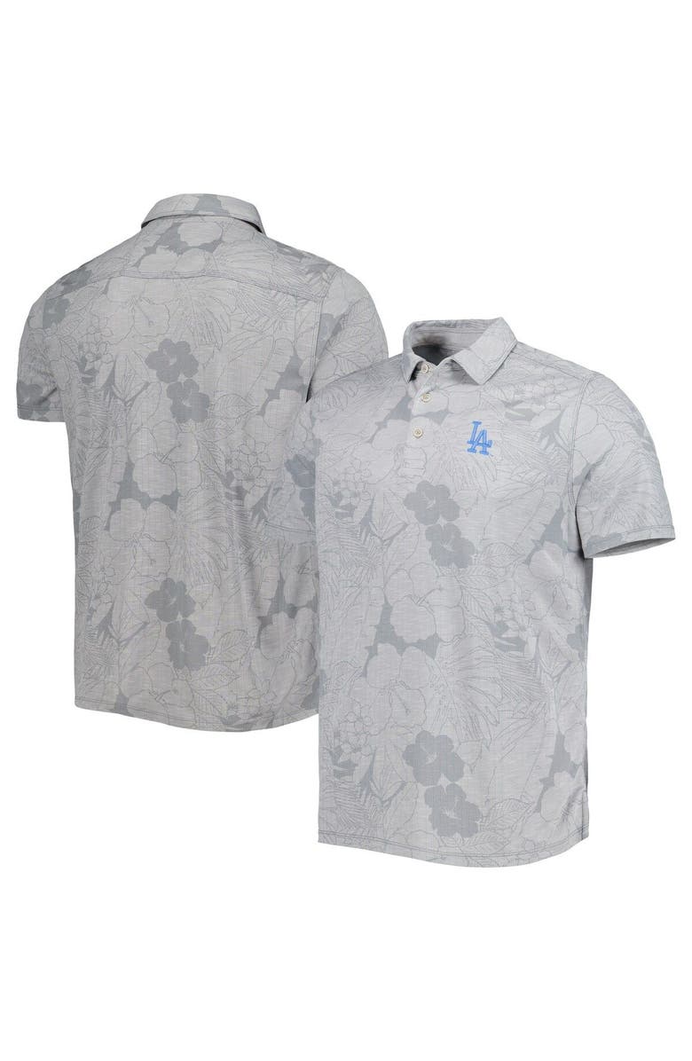 Tommy Bahama Men's Tommy Bahama  Gray Los Angeles Dodgers Blooms Polo, Main, color, 