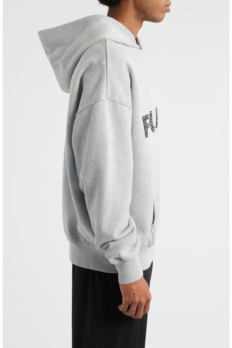 Heavyweight Rhinestone Logo Hoodie, Alternate, color, GREY/ BLACK