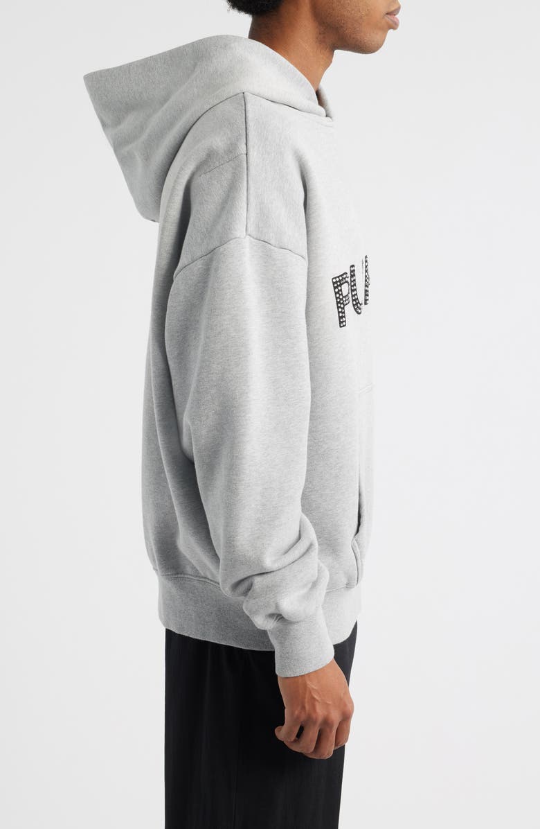 PURPLE BRAND Heavyweight Rhinestone Logo Hoodie, Alternate, color, Grey/ Black