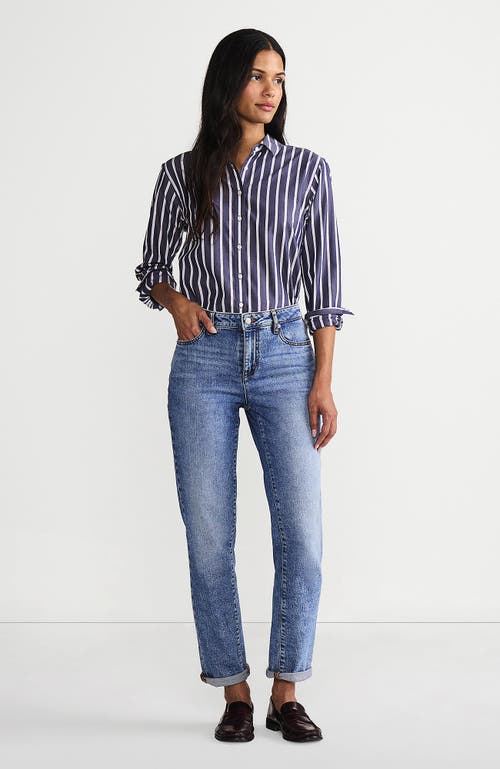 Lands' End Soft Denim Mid Rise Boyfriend Jeans In Beau Blue