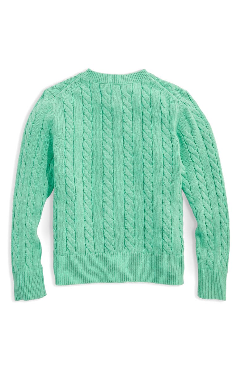 vineyard vines Kids' Cable Knit Cardigan, Alternate, color, 