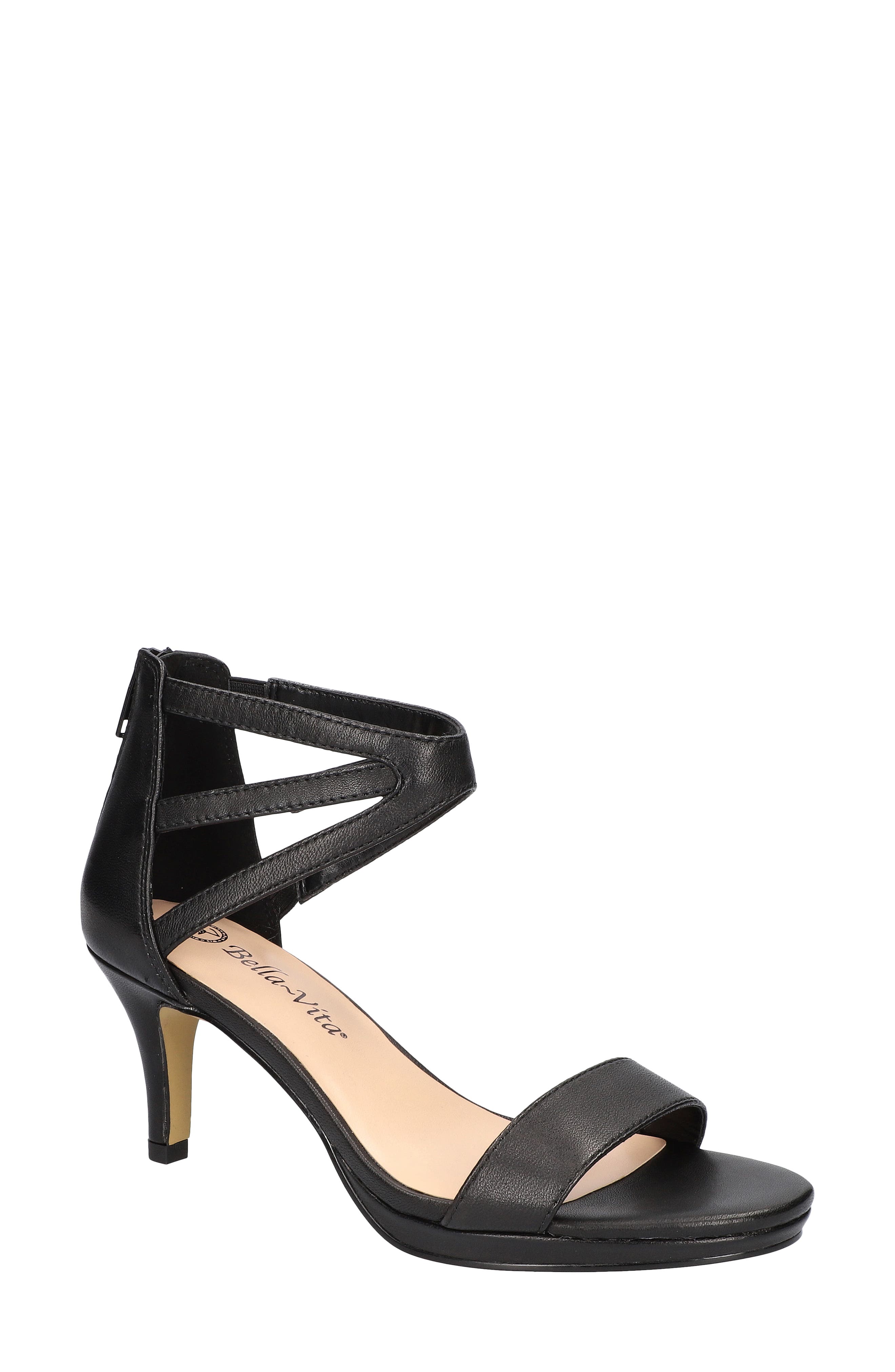 Everly Strappy Sandal, Main, color, BLACK LEATHER