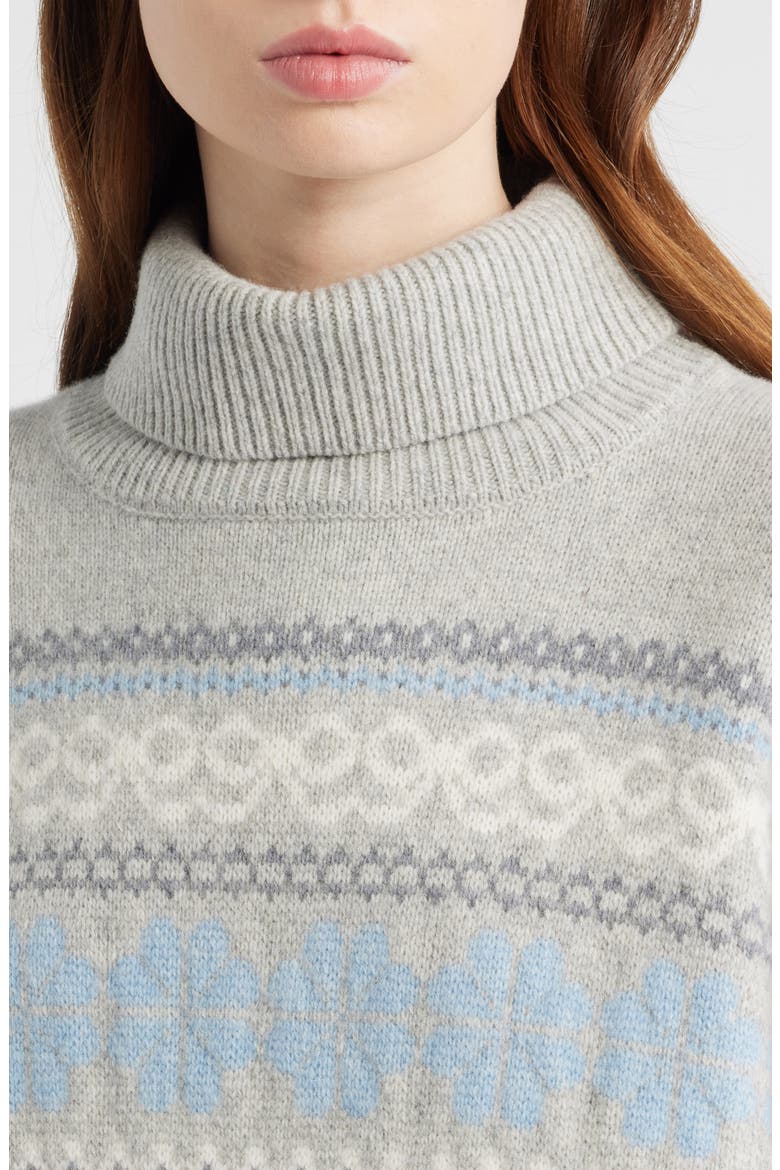 Mirin Wool Fair Isle Turtleneck Sweater, Alternate, color, EARL GRAY