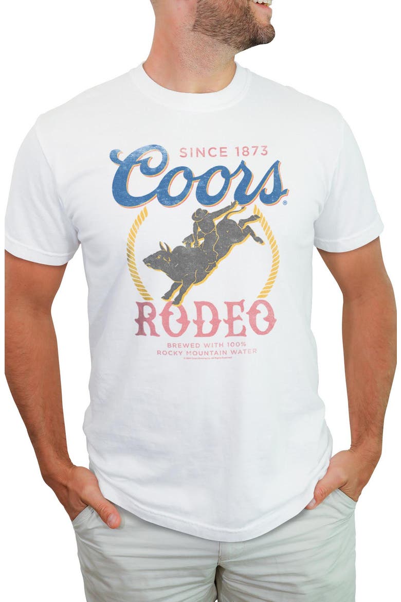 Men's Coors Brewing Company Rodeo Logo  Graphic T-Shirt, Main, color, White