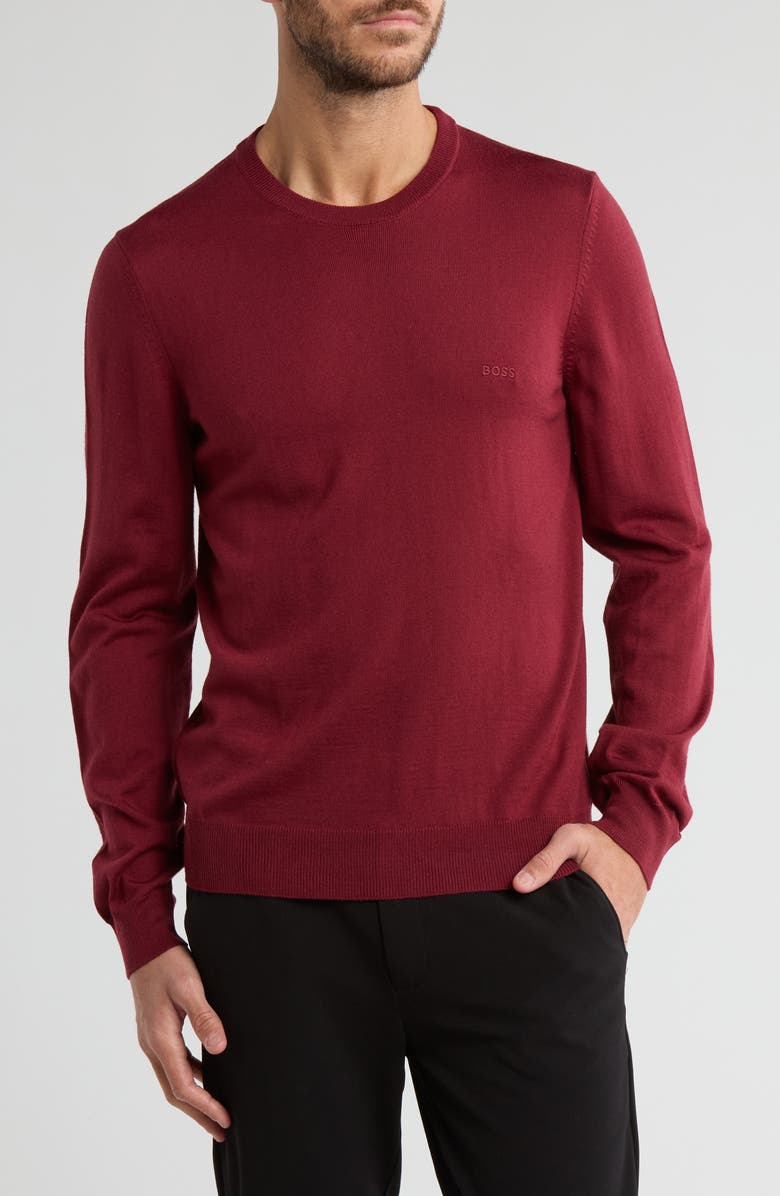BOSS Botton Virgin Wool Crewneck Sweater, Main, color, 