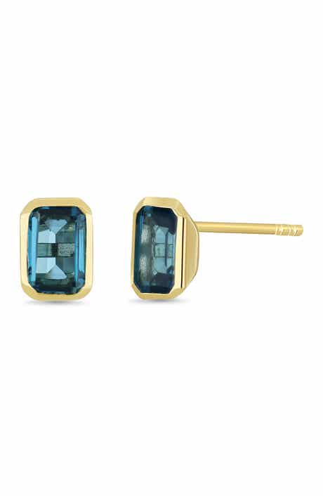 Bony Levy 14K London Blue Topaz Stud Earrings