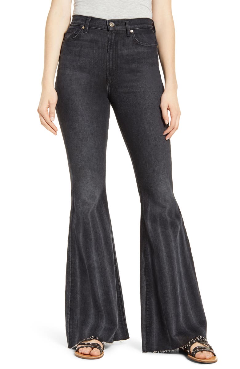 7 For All Mankind <sup>®</sup> High Waist Pleated Mega Flare Jeans, Main, color,
