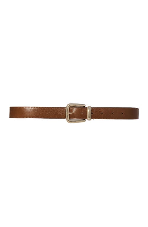 Maje Leather Belt With Square Buckle In Brown