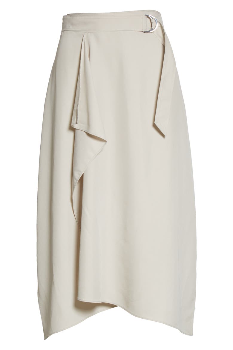 Drape Midi Skirt, Alternate, color, SILVER BIRCH