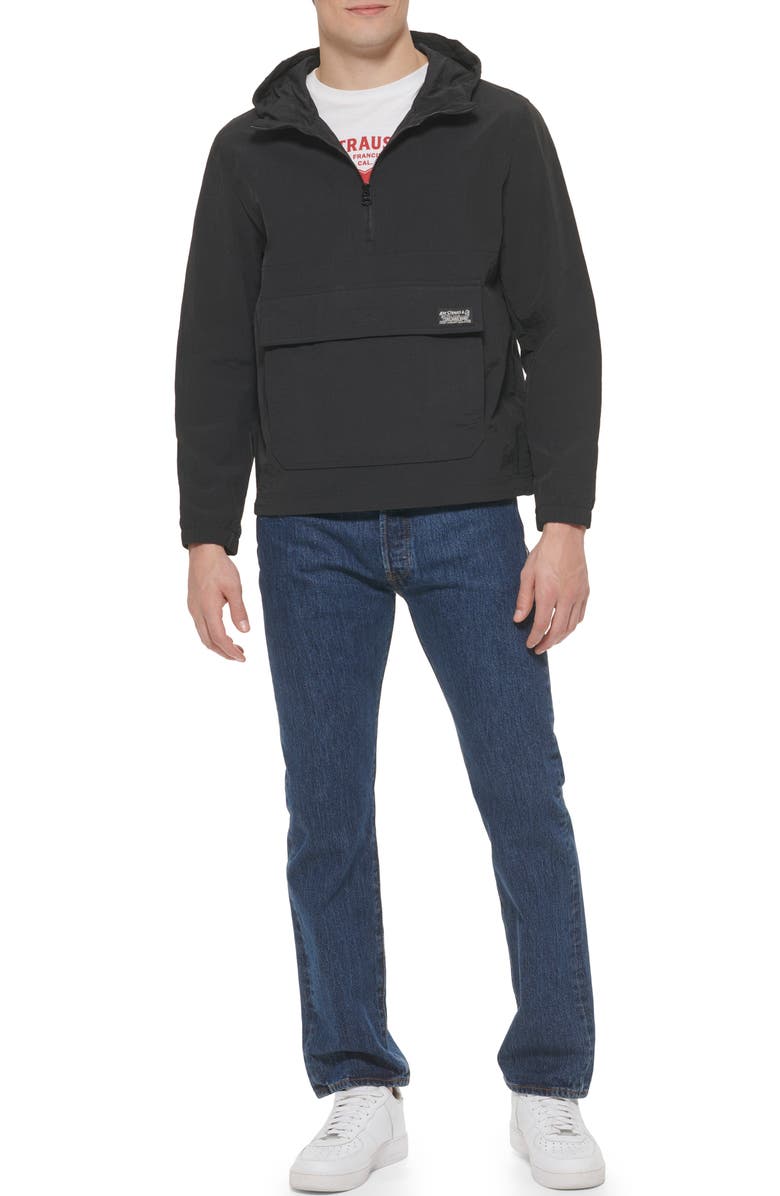 Levi's<sup>®</sup> Hooded Popover Jacket, Alternate, color, Black