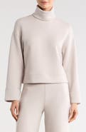 SPANX® Cuffed Sleeve Crop Turtleneck Sweatshirt