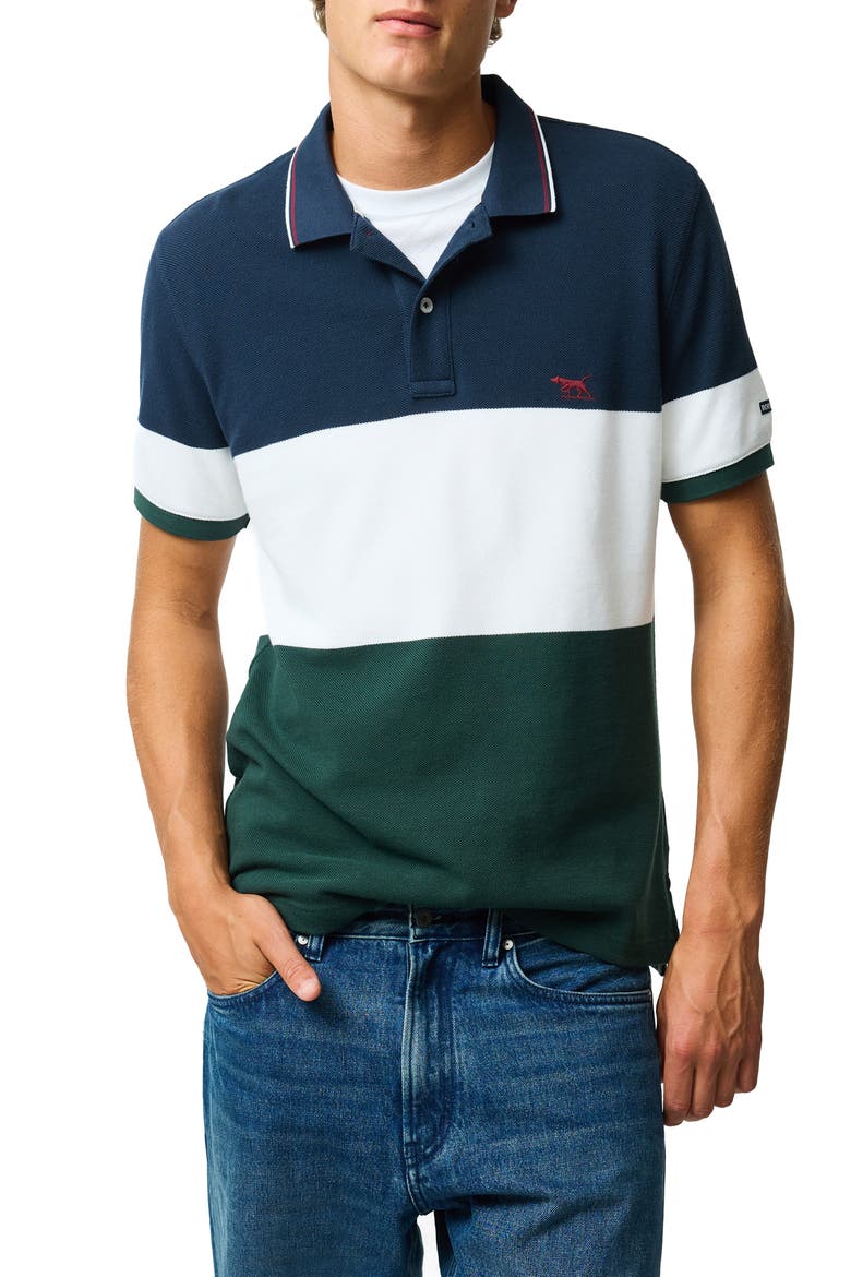 Homebay Sports Fit Colorblock Cotton Piqué Polo, Main, color, FOREST