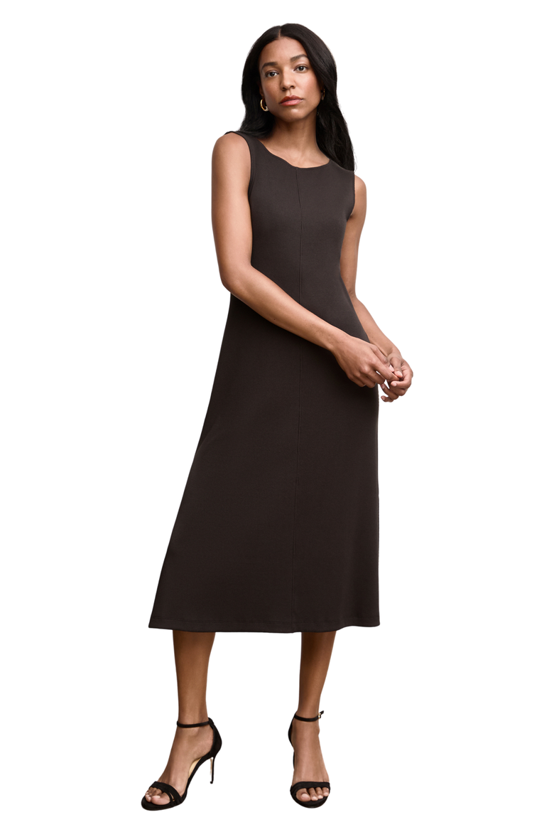 Milano Drape Dress - Ribbed Pima Modal, Main, color, Black