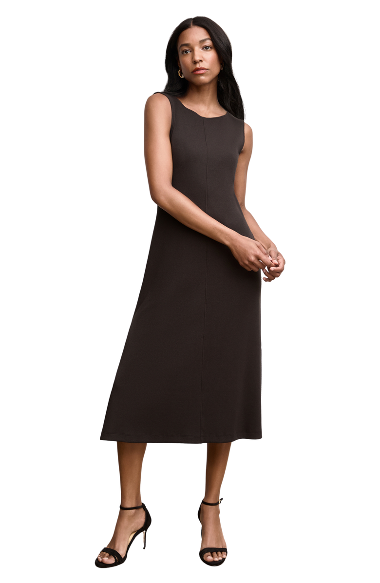 M.M.LaFleur Milano Drape Dress - Ribbed Pima Modal, Main, color, Black