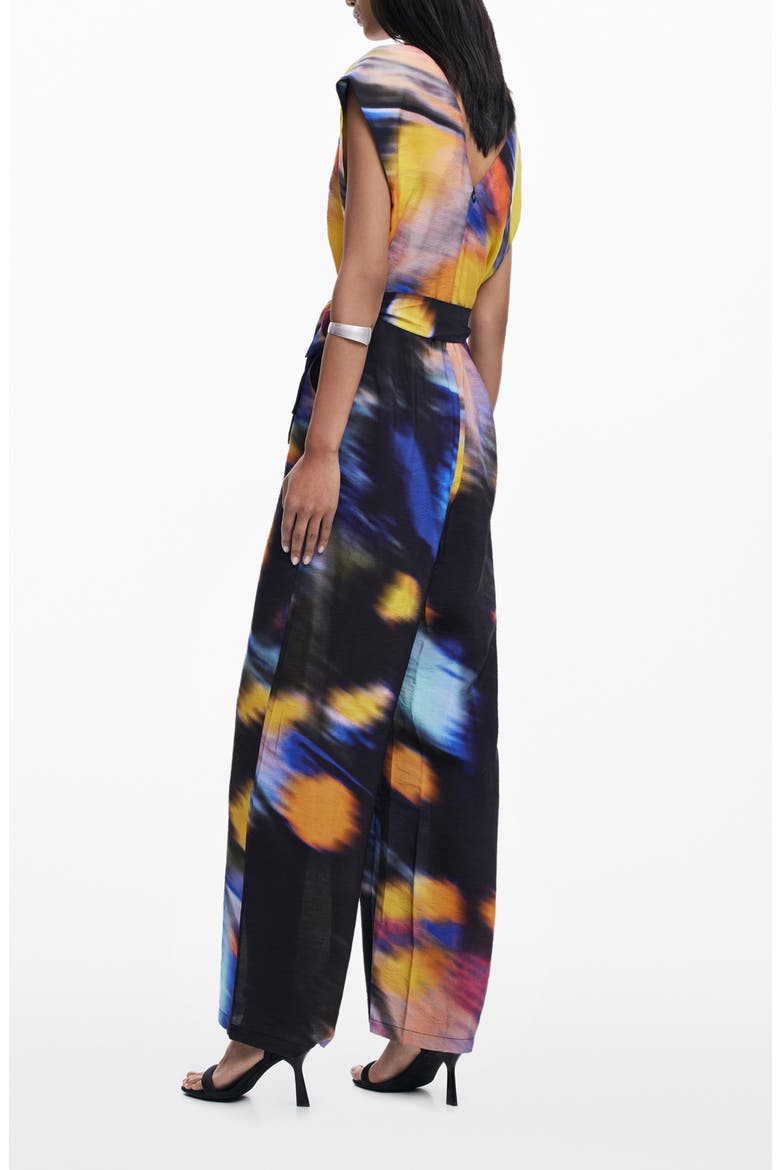 Abstract Print Jumpsuit, Alternate, color, BLACK