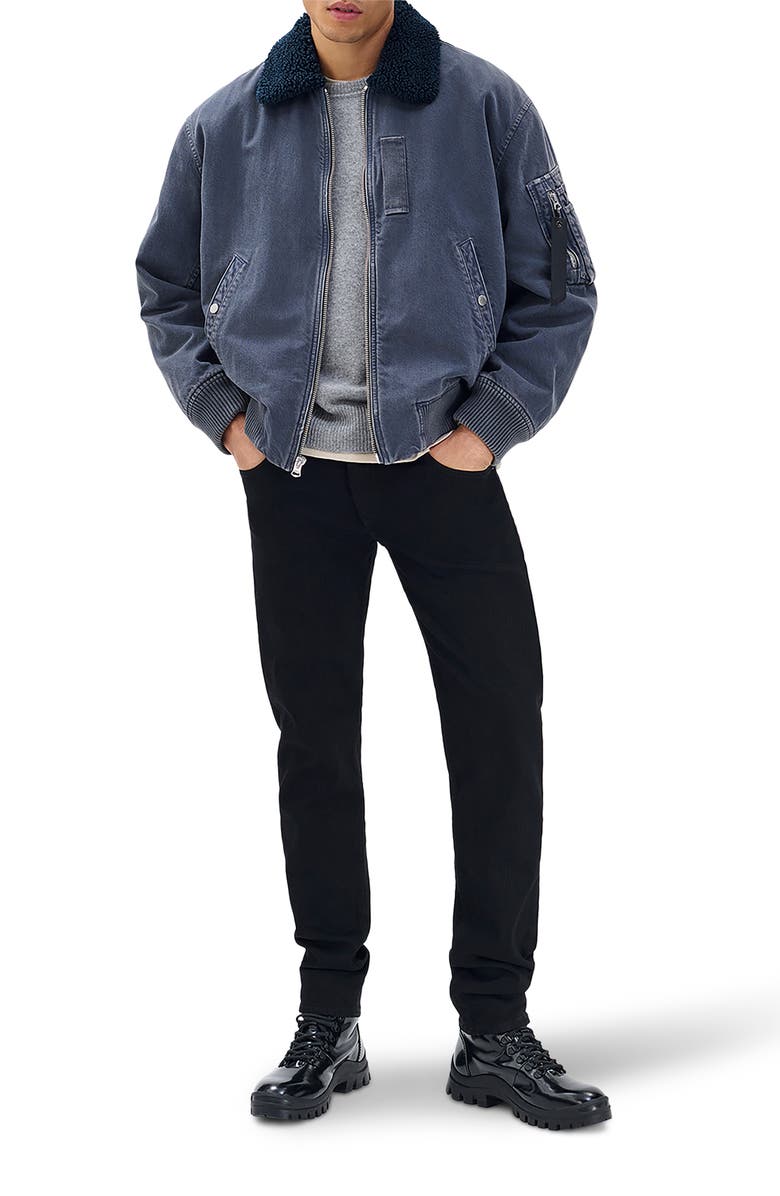 rag & bone B-15 Denim Bomber Jacket, Alternate, color, Graphite