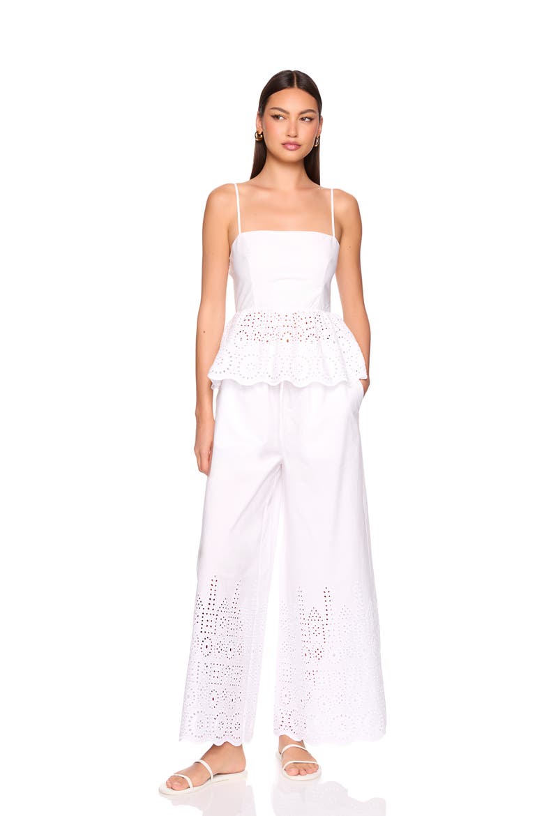 Embroidered Eyelet Cotton Camisole, Alternate, color, SUGAR