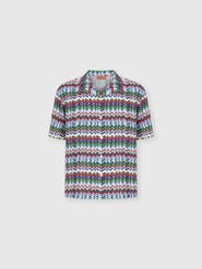 UM Bowling Shirt In Viscose With Irregular Zigzag Print