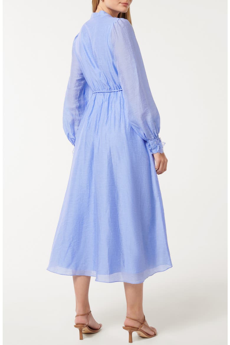 Yasmin Floral Appliqué Long Sleeve Midi Dress, Alternate, color, HYDRANGEA