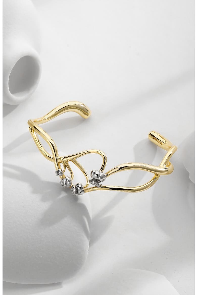Lily of the Valley Bangle, Alternate, color, Gold & White