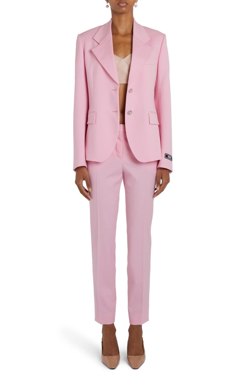 Versace Medusa Single Breasted Stretch Virgin Wool Blazer, Alternate, color, 